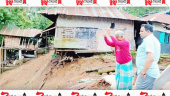 কমলগঞ্জে টানা বর্ষনে কালেঞ্জি পুঞ্জিতে বাড়ি-ঘর বিধ্বস্ত