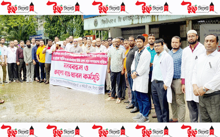 ‘বৈষম্যবিরোধী চিকিৎসক সমাজ’ ওসমানী মেডিকেলের মানববন্ধন