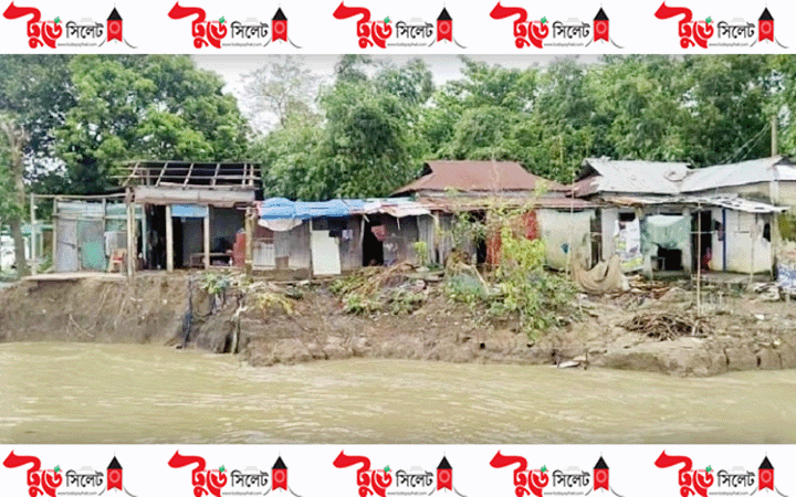 সুনামগঞ্জে নদী ভাঙনে দিশেহারা ১০০ পরিবার