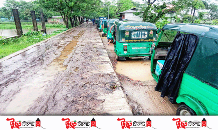 ধীরগতিতে চলছে বিয়ানীবাজার-চন্দরপুর সড়কের কাজ