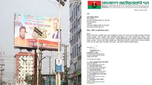 গাছ কেটে বিলবোর্ড স্থাপনকারী সেই বিএনপি নেতার পদ স্থগিত